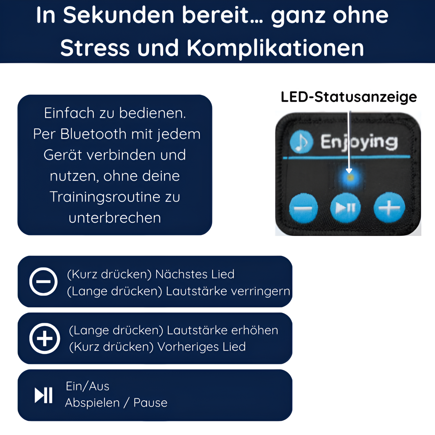 Elastisches Bluetooth-Laufstirnband